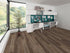 Shaw Pro Starting Line Weathered Brown installed in warm farmhouse style living room