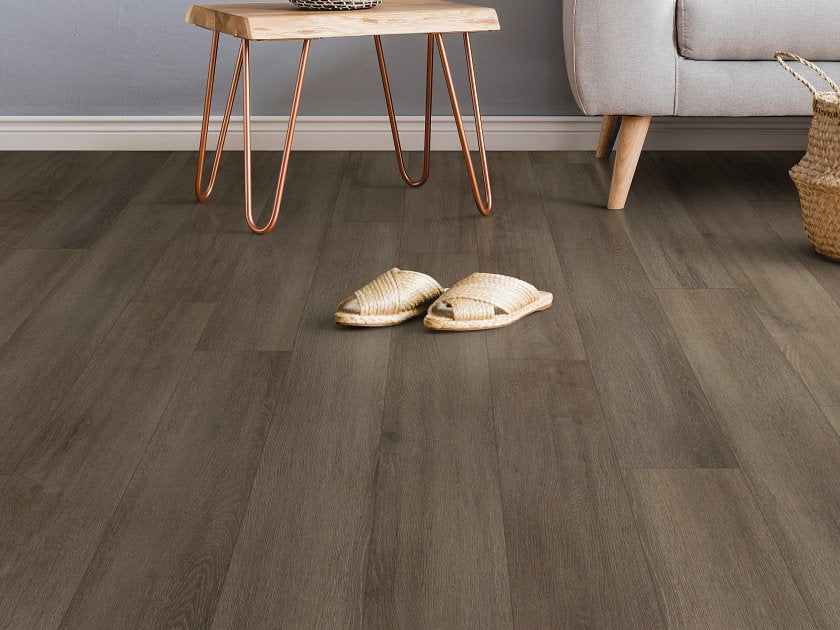  Shaw Pro Starting Line Stormy Espresso installed in bold modern luxury living room