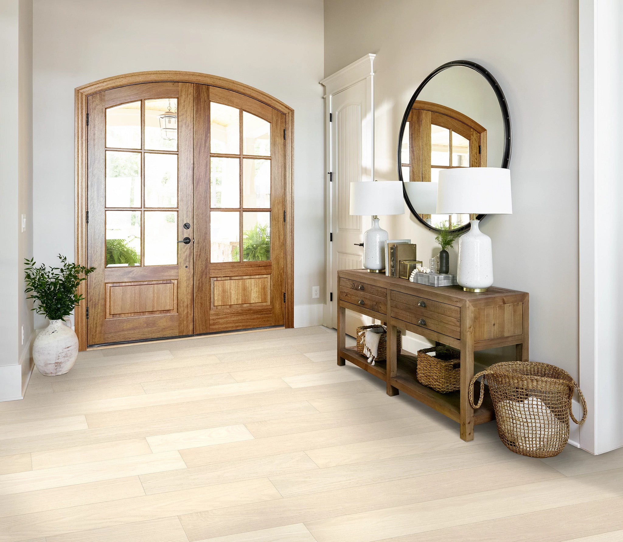 Shaw Signature Oak Essence engineered hardwood in a room setting