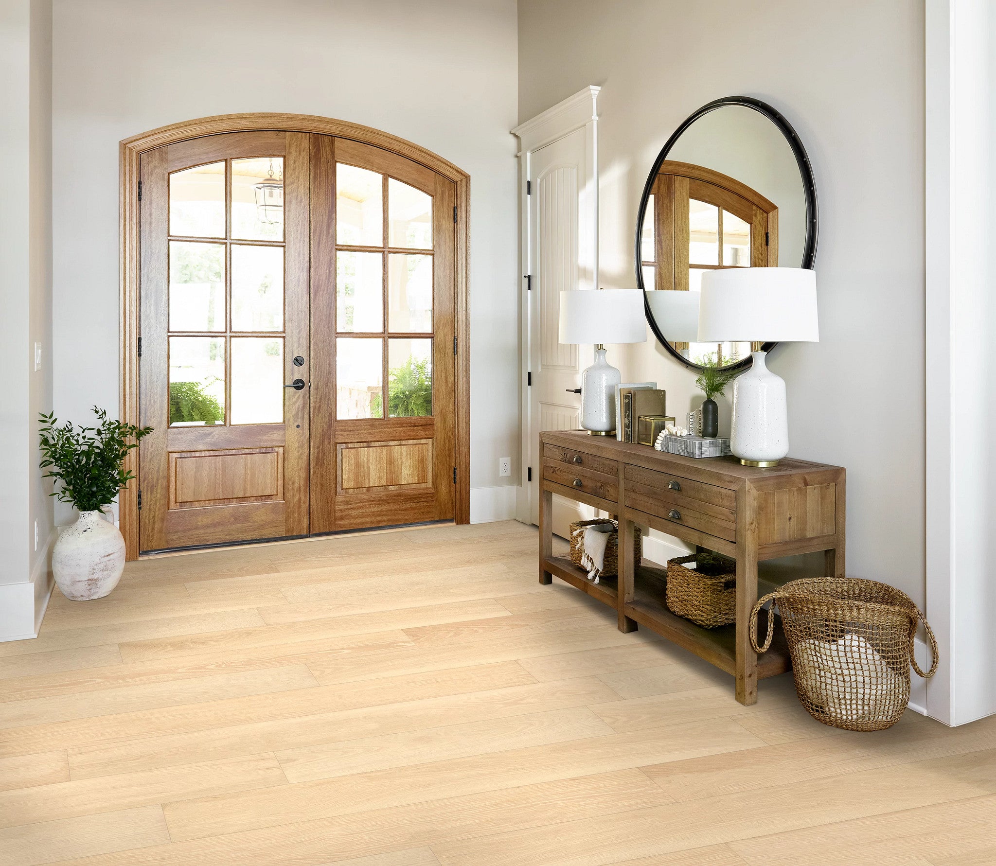 Shaw Signature Oak Allure engineered hardwood in a room setting