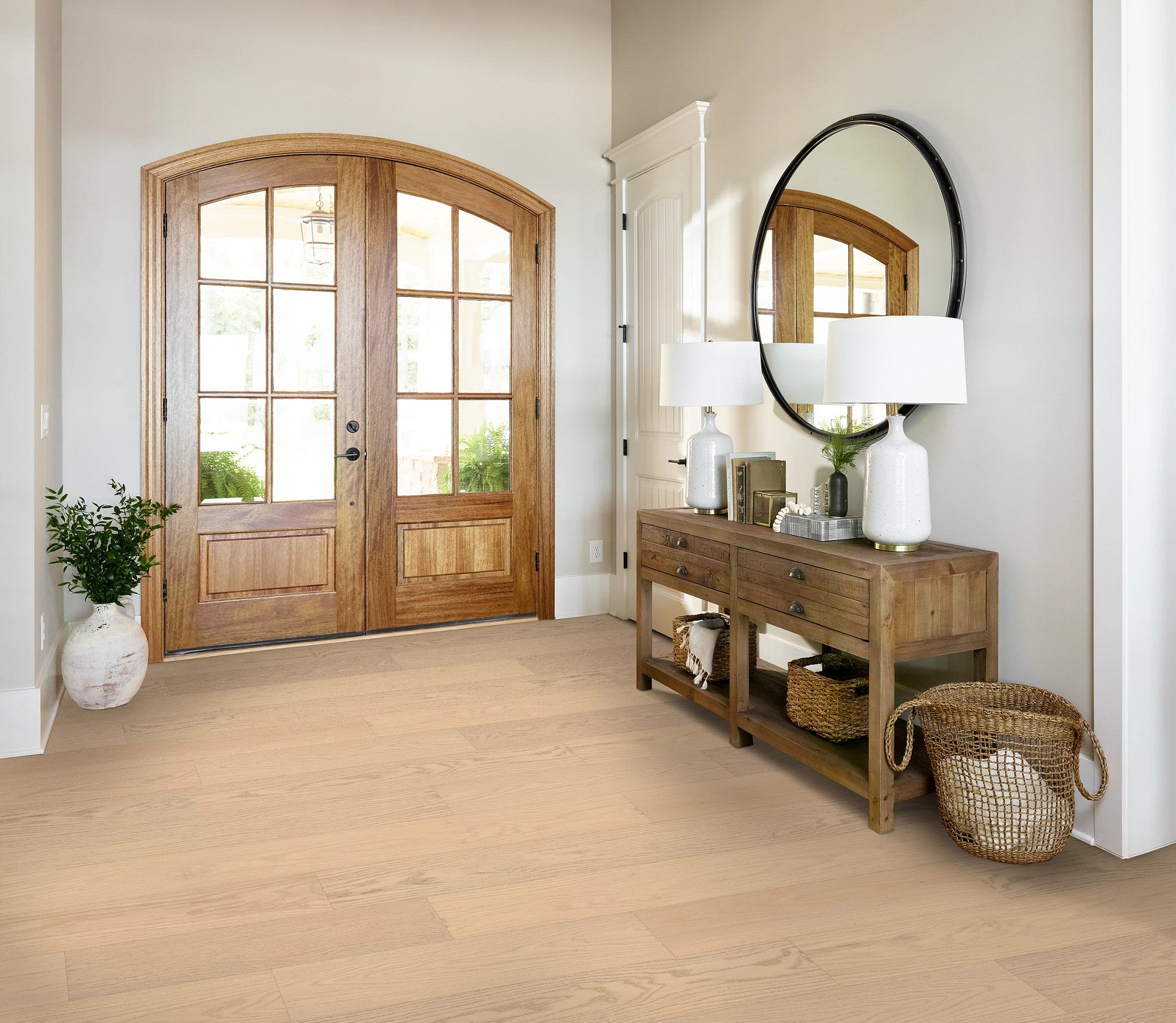 Shaw Signature Oak Premier engineered hardwood in a room setting