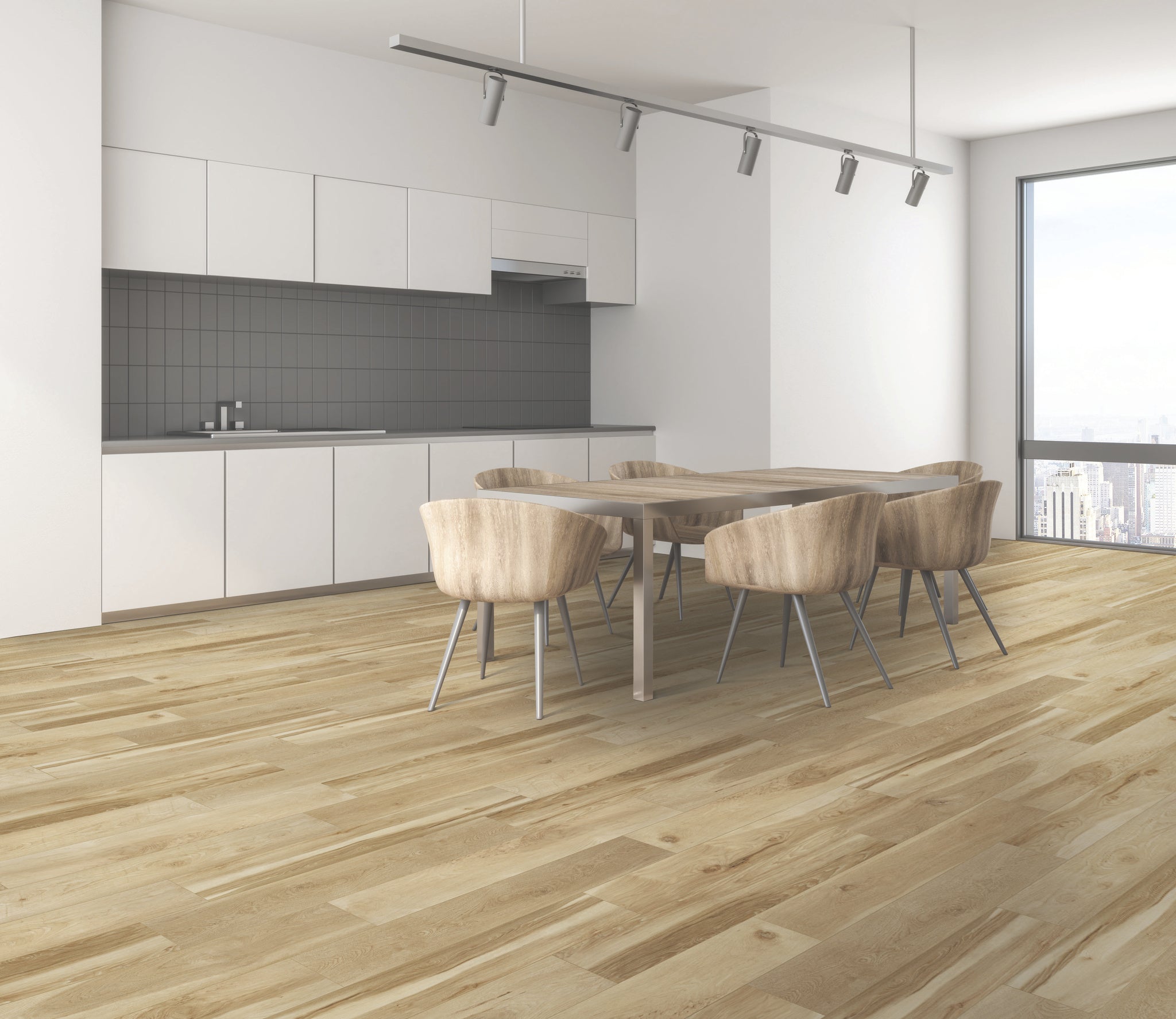 Coretec Plus HD Integrated Bevel Blended Praline 7"x48" - GreenFlooringSupply.com