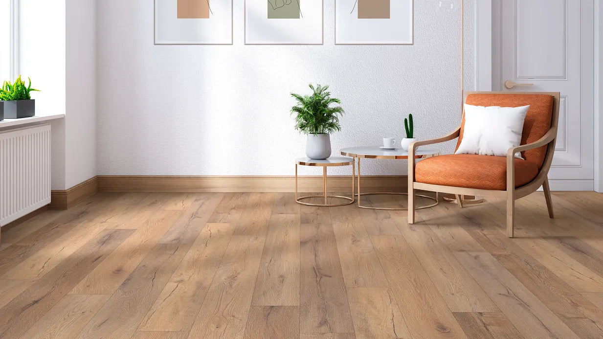 Coretec Plus Premium Integraged Bevel with Softstep – Sand Dollar Oak 9" - GreenFlooringSupply.com